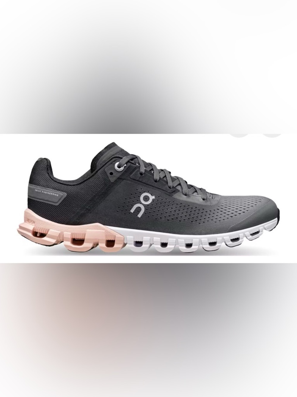 On Running Women's Cloud Running Shoes in Gray with Pink Accent, Sz 8, Like New